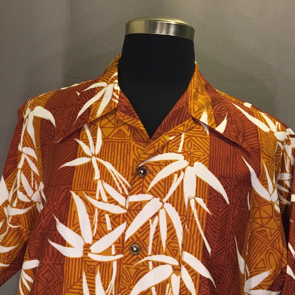 Vintage Hookano Brand Hawaiian Shirt XL 1970s ORNG